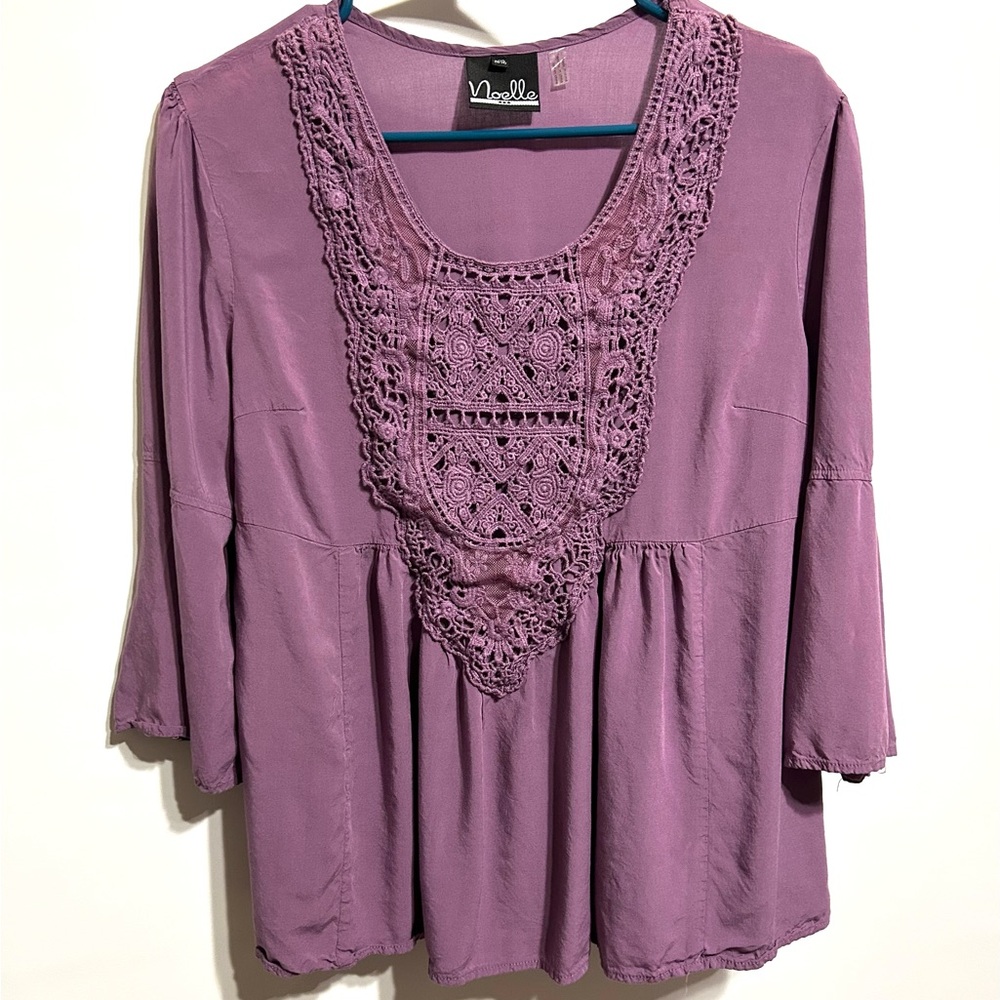 Noelle Mauve Crochet Bib Top